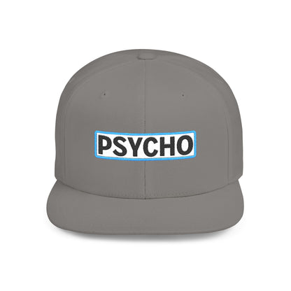 PSYCHO Embroidered Snapback Hat | Funny Statement Cap | Bold Streetwear Flat Bill | Conversation Starter Gift