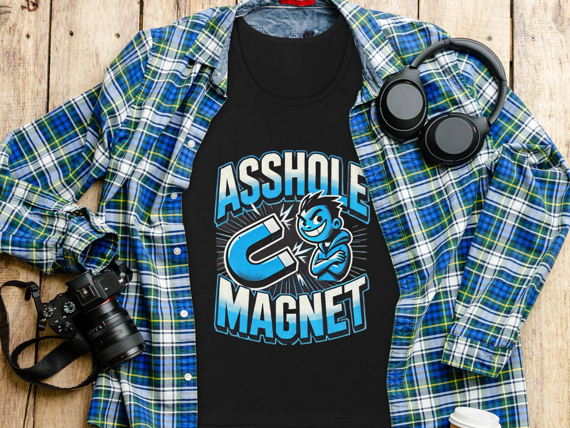 Asshole Magnet Graphic Humor Tee for Everyday Wear product