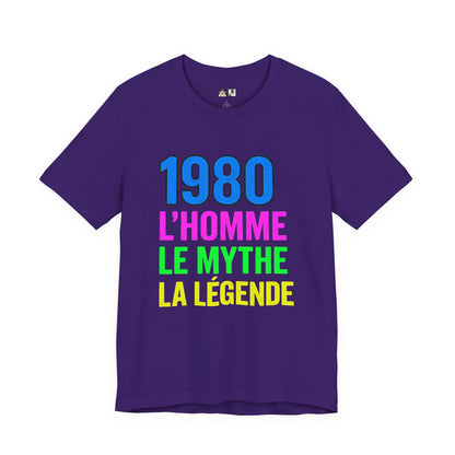 Born a Legend Since 1980 (editable French)– Unisex Streetwear Graphic Tee
