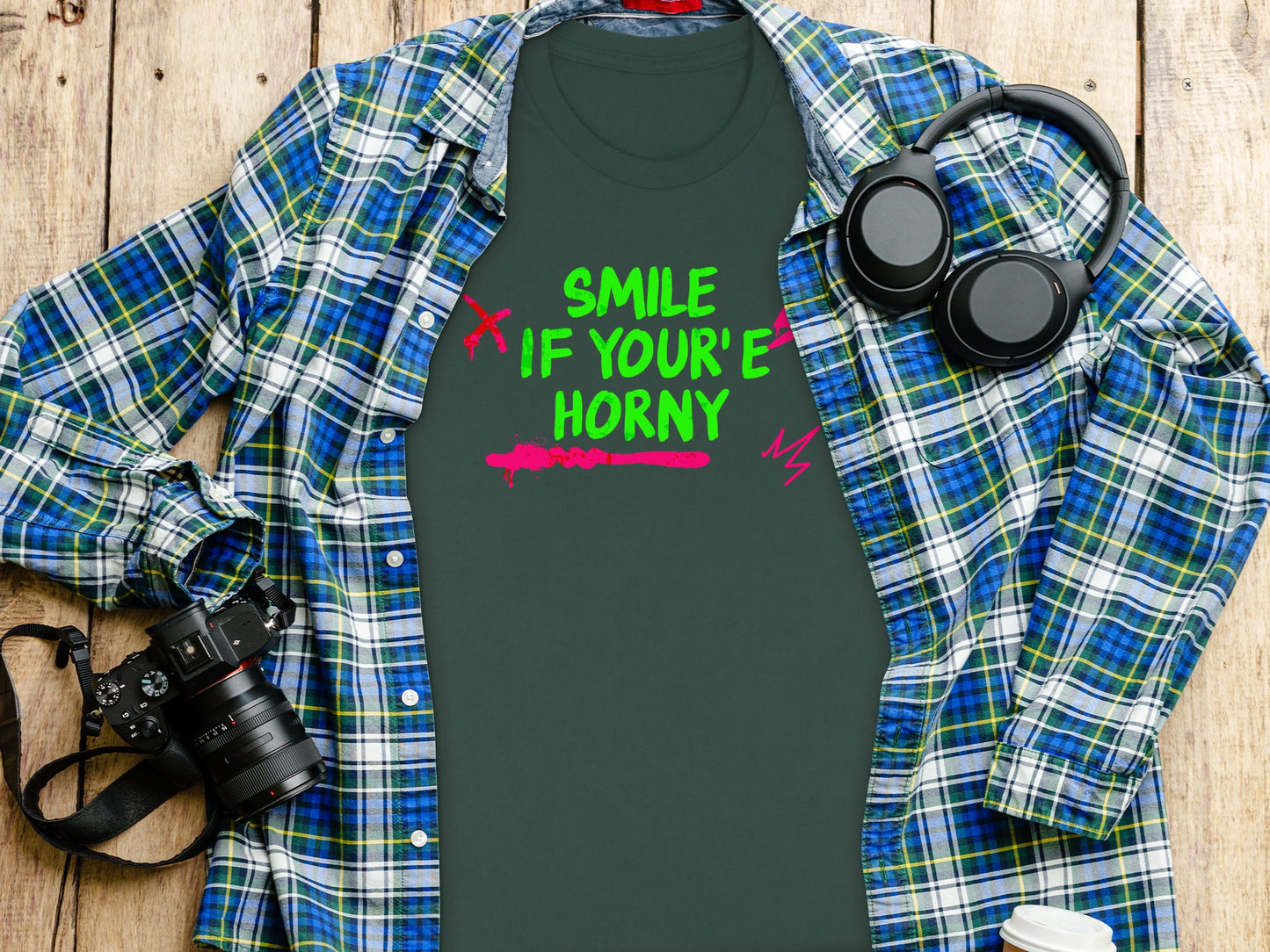 Smile If You're Horny Graphic Tee Shirt Product