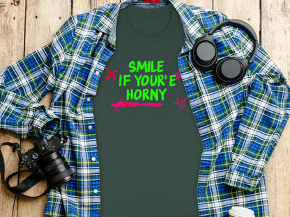 Smile If You're Horny Graphic Tee Shirt Product