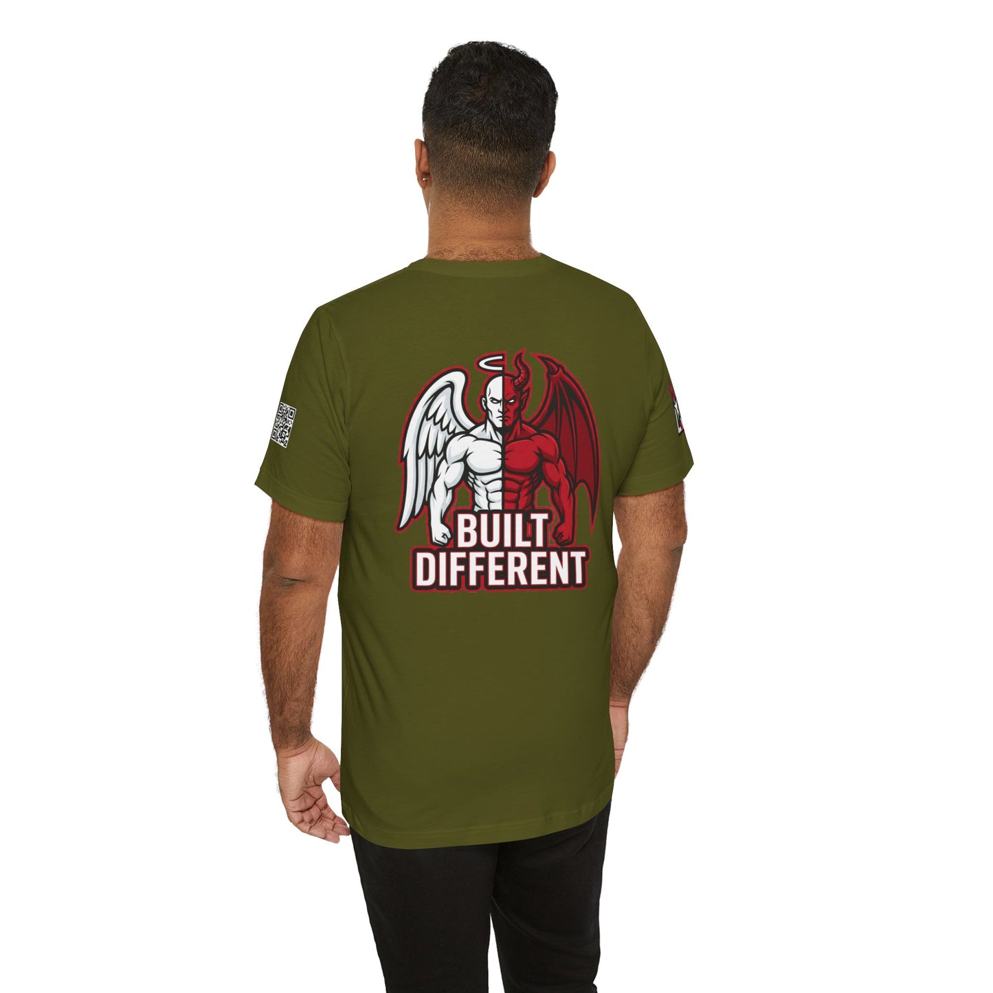 BUILT DIFFERENT Angel & Devil Graphic T-Shirt | Duality Streetwear Tee | Bold Unisex Statement Shirt