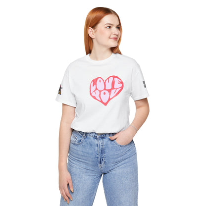 Love You Graphic T-Shirt | Heart Graphic Tee | Cute Retro Streetwear Shirt