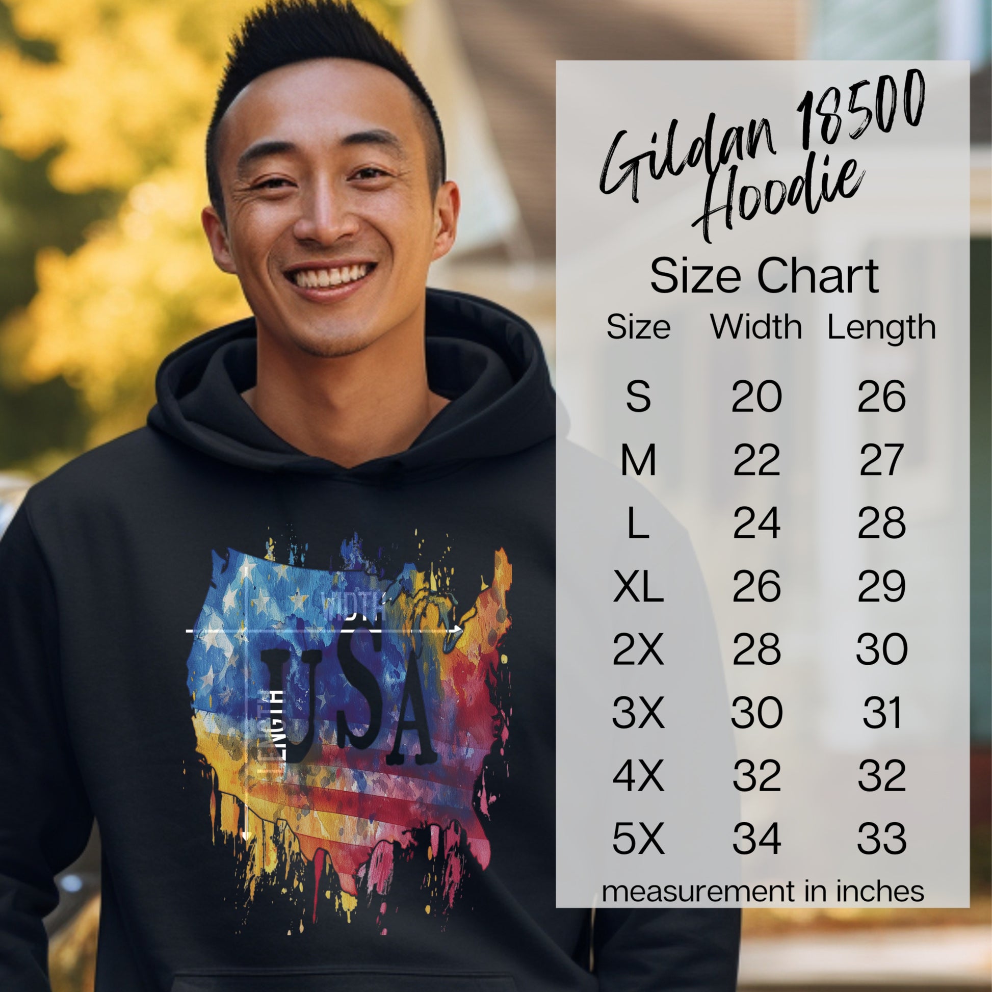 Gildan USA Flag Graphic Hoodie American Pride product