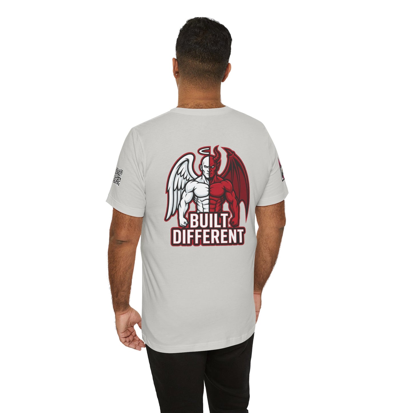BUILT DIFFERENT Angel & Devil Graphic T-Shirt | Duality Streetwear Tee | Bold Unisex Statement Shirt