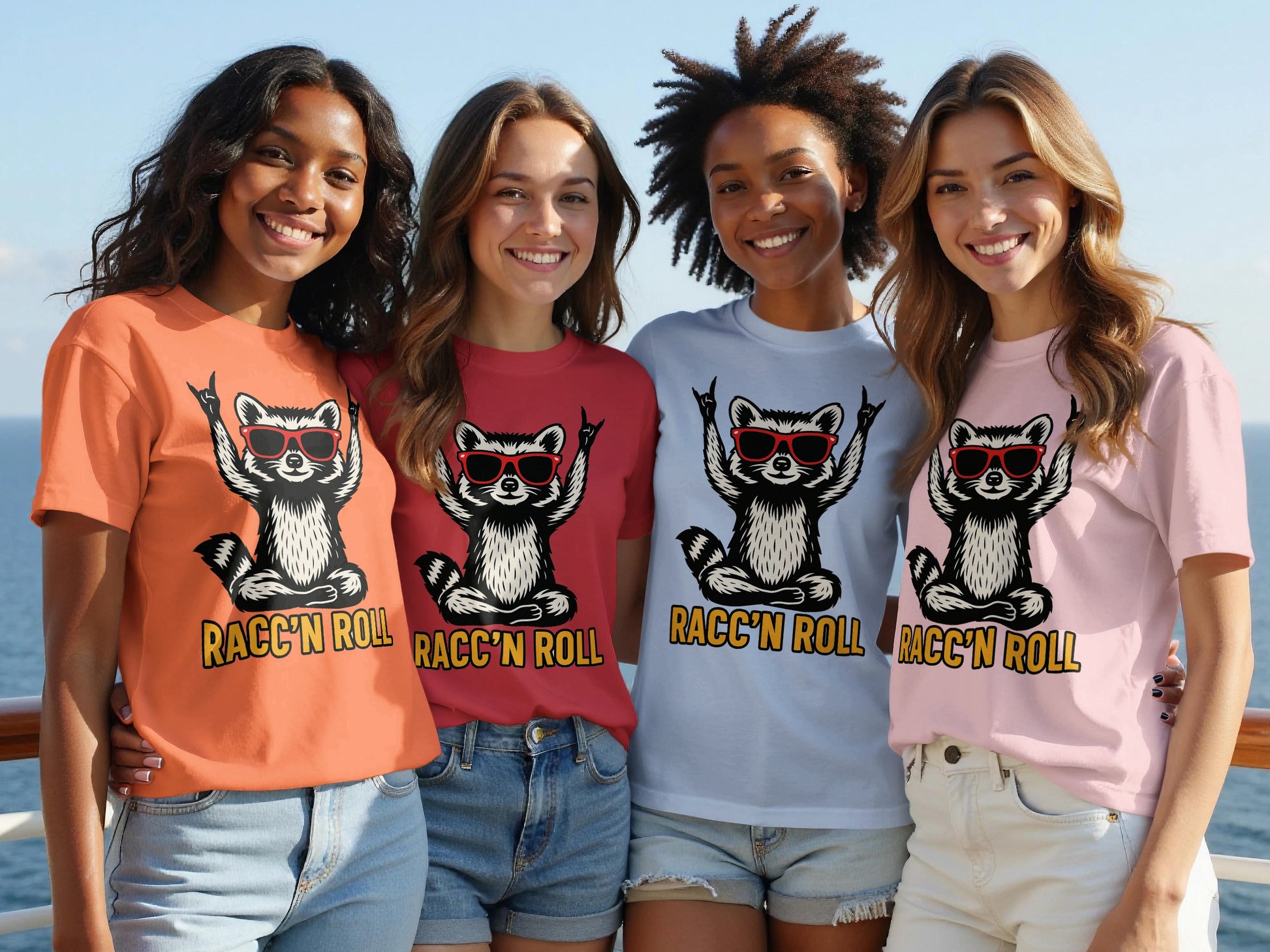 Racc'n Roll Graphic Tee with Stylish Raccoon Design