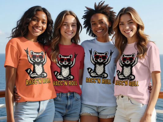 Racc'n Roll Graphic Tee with Stylish Raccoon Design