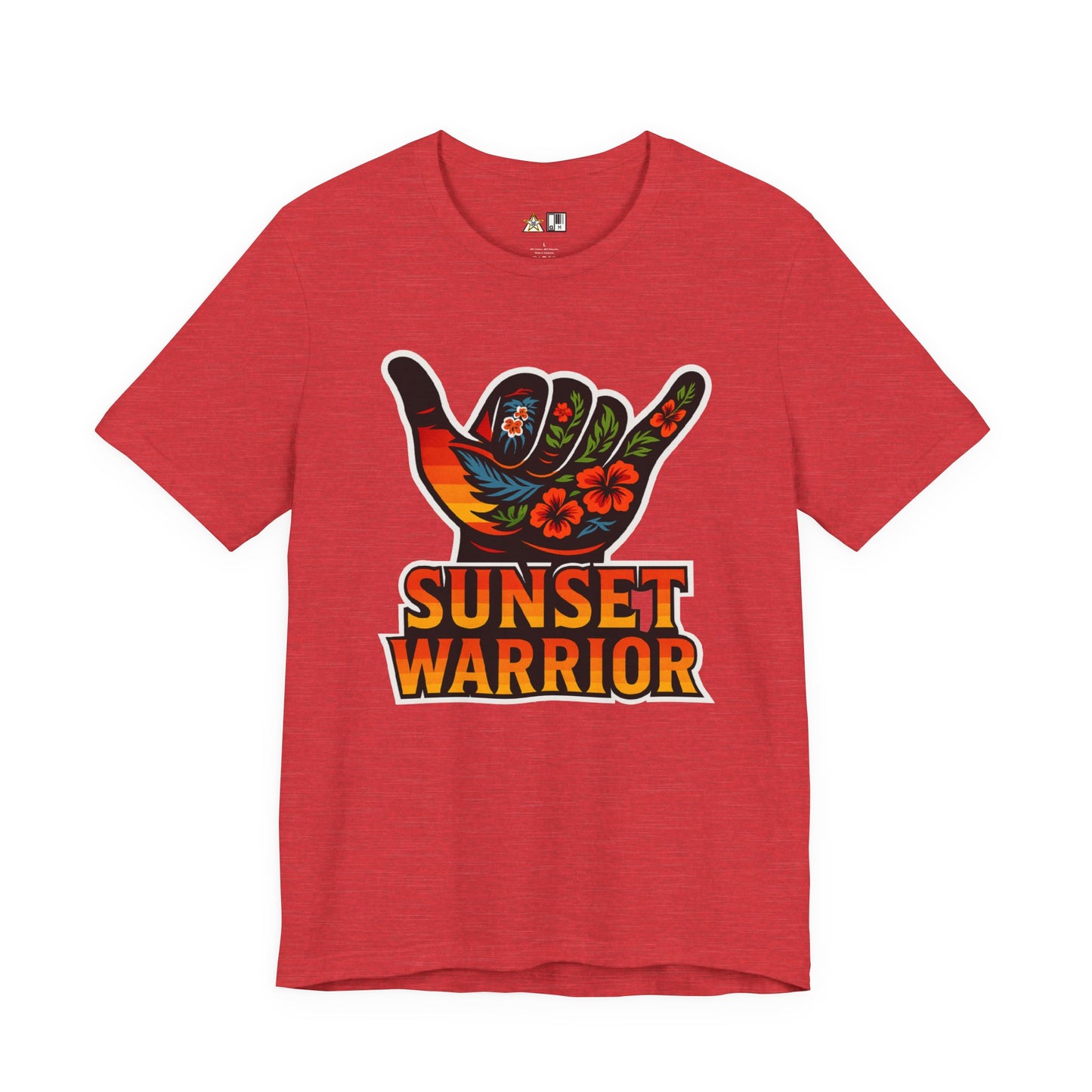 Sunset Warrior Shaka – Unisex Bold Streetwear Graphic Tee
