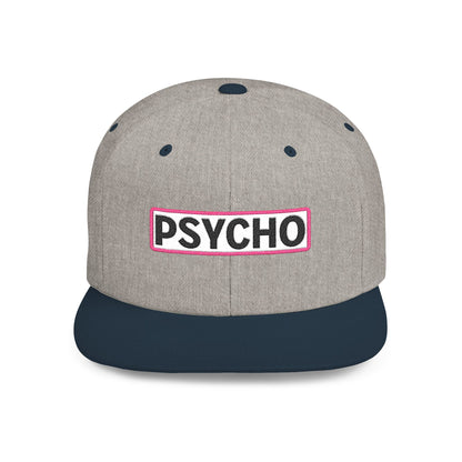 PSYCHO Embroidered Snapback Hat | Funny Statement Cap | Bold Streetwear Flat Bill | Conversation Starter Gift