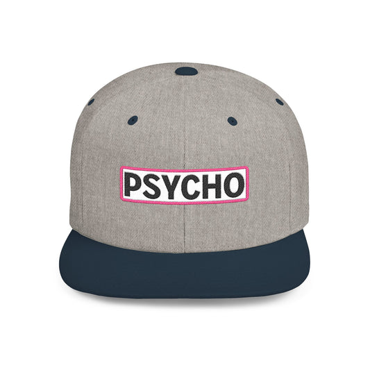 PSYCHO Embroidered Snapback Hat | Funny Statement Cap | Bold Streetwear Flat Bill | Conversation Starter Gift