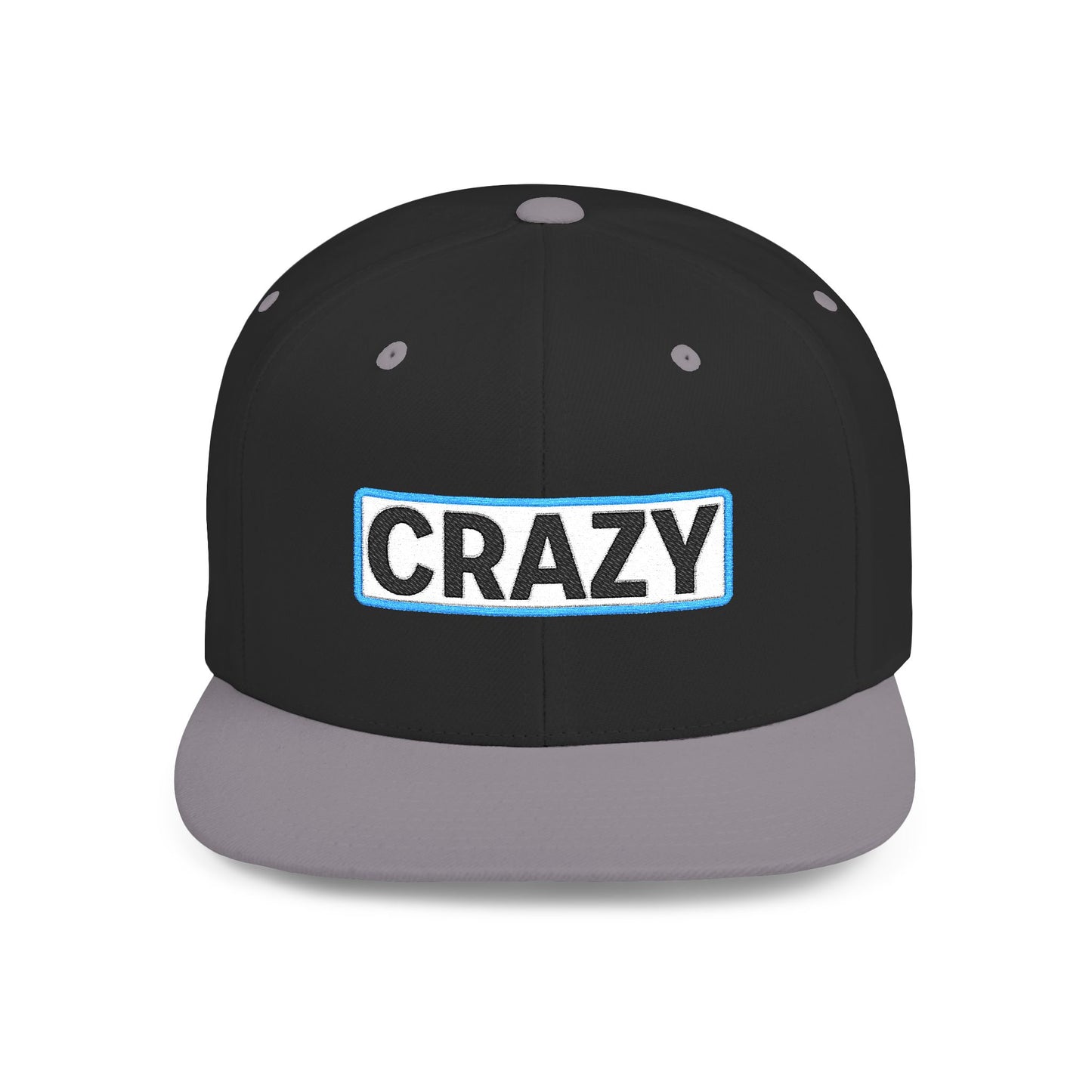 CRAZY Embroidered Snapback Hat | Funny Statement Cap | Bold Streetwear Flat Bill | Conversation Starter Gift