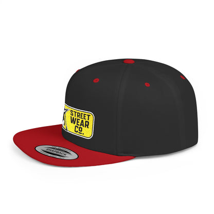 AM Streetwear Co. Embroidered Snapback Hat | Premium Streetwear Cap | Modern Logo Flat Bill Hat | Everyday Lifestyle Cap