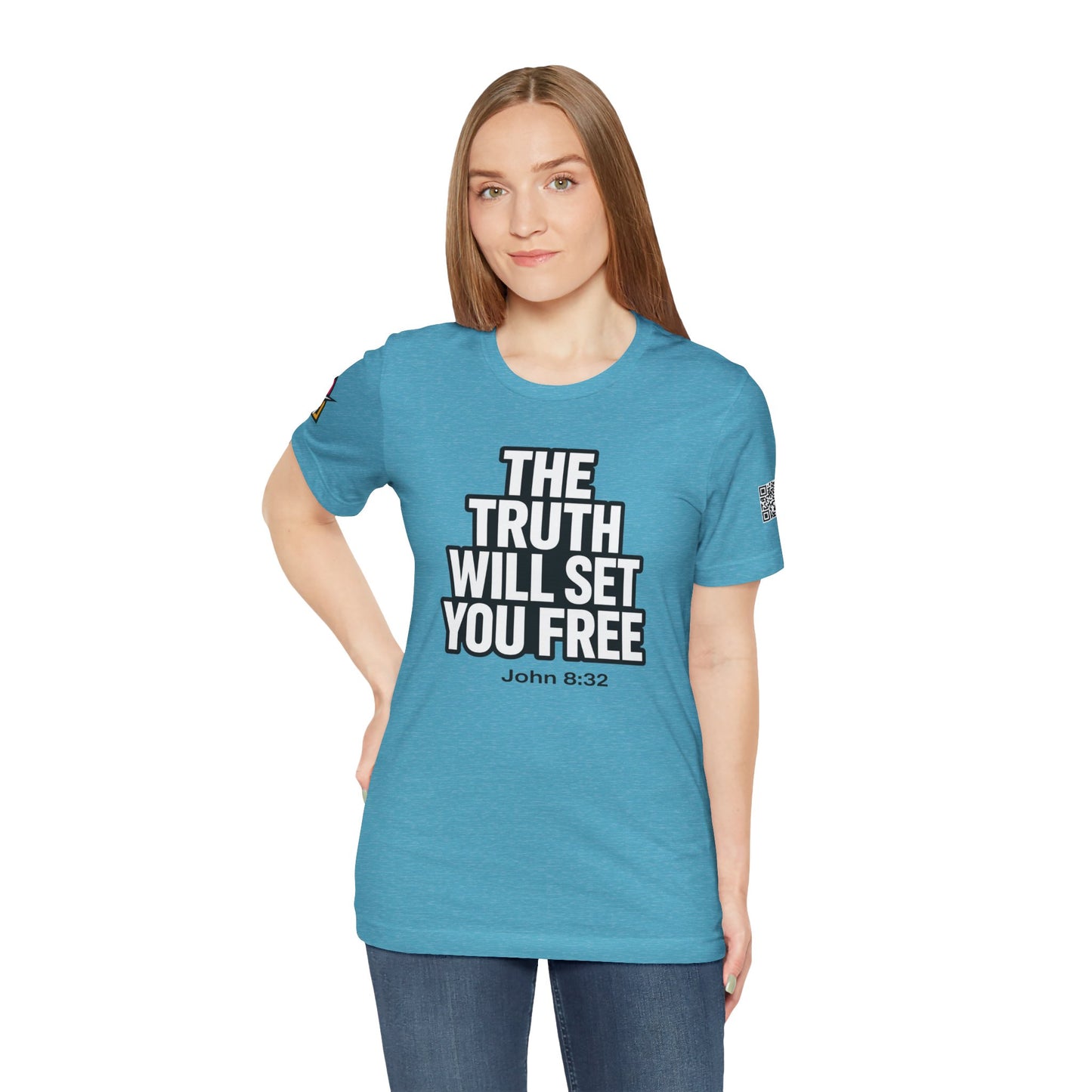 The Truth Will Set You Free Graphic T-Shirt | John 8:32 Christian Tee | Faith Streetwear Shirt