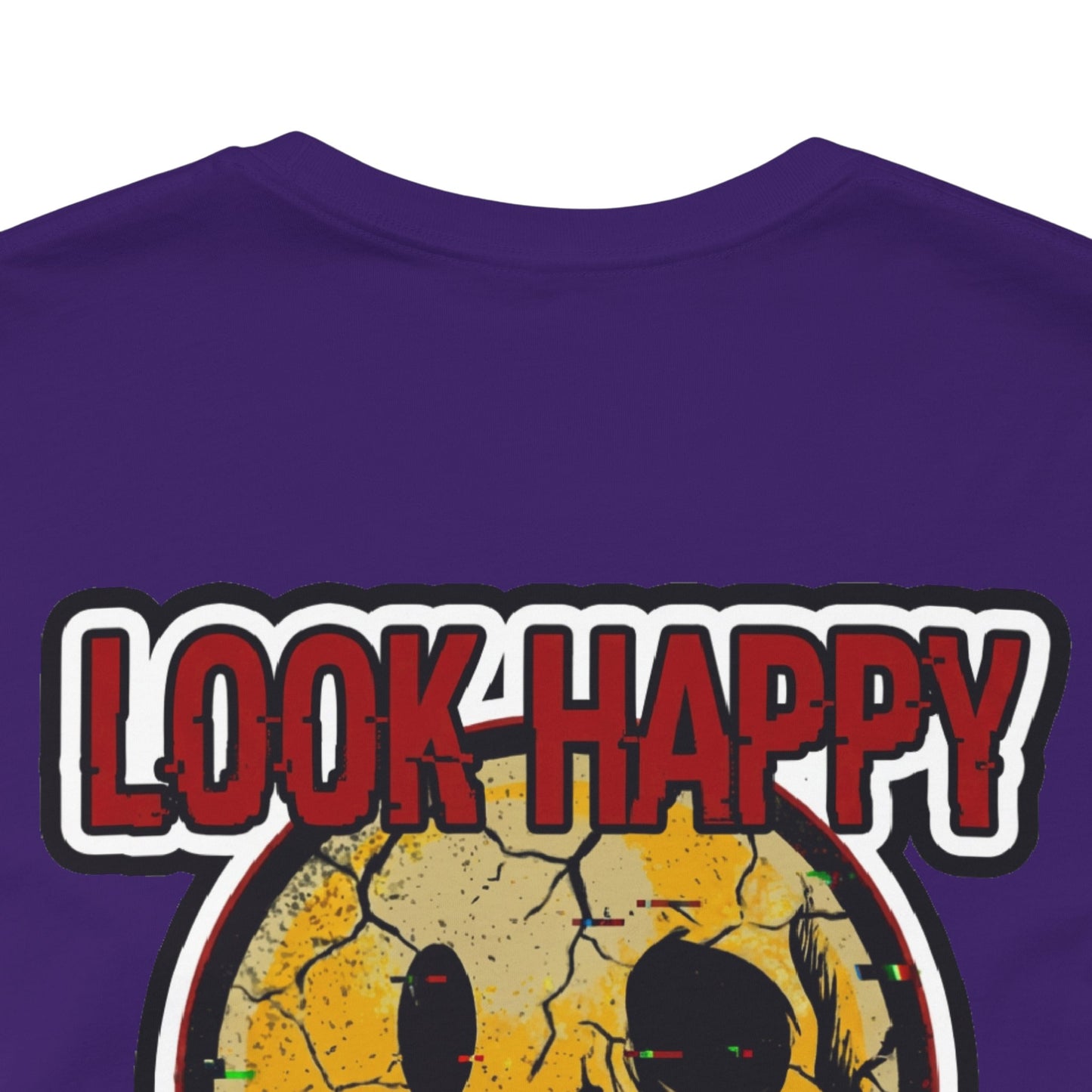 LOOK HAPPY FEEL EMPTY Graphic T-Shirt | Dark Humor Smiley Tee | Alternative Streetwear Shirt | Unisex Graphic Tee
