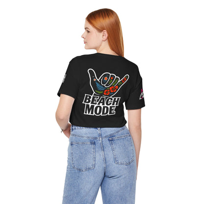 Beach Mode Graphic T-Shirt | Shaka Hand Tropical Tee | Summer Streetwear
