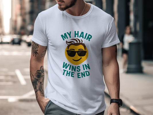 My Hair Wins In The End Emoji Graphic T-Shirt product type