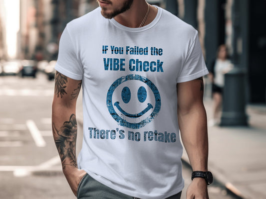 Vibe Check No Retake Smiley Face Graphic T-Shirt product