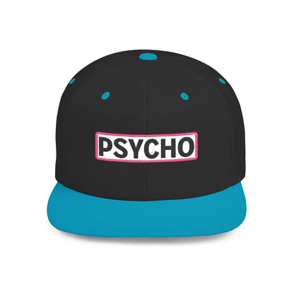 PSYCHO Embroidered Snapback Hat | Funny Statement Cap | Bold Streetwear Flat Bill | Conversation Starter Gift