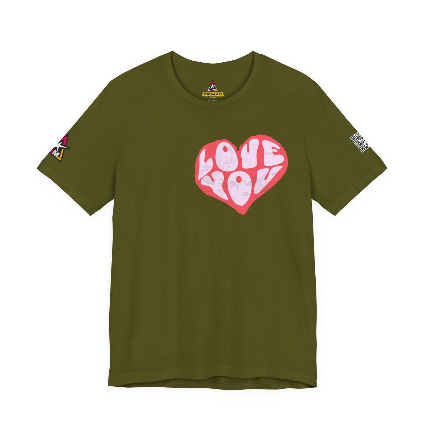Love You Graphic T-Shirt | Heart Graphic Tee | Cute Retro Streetwear Shirt