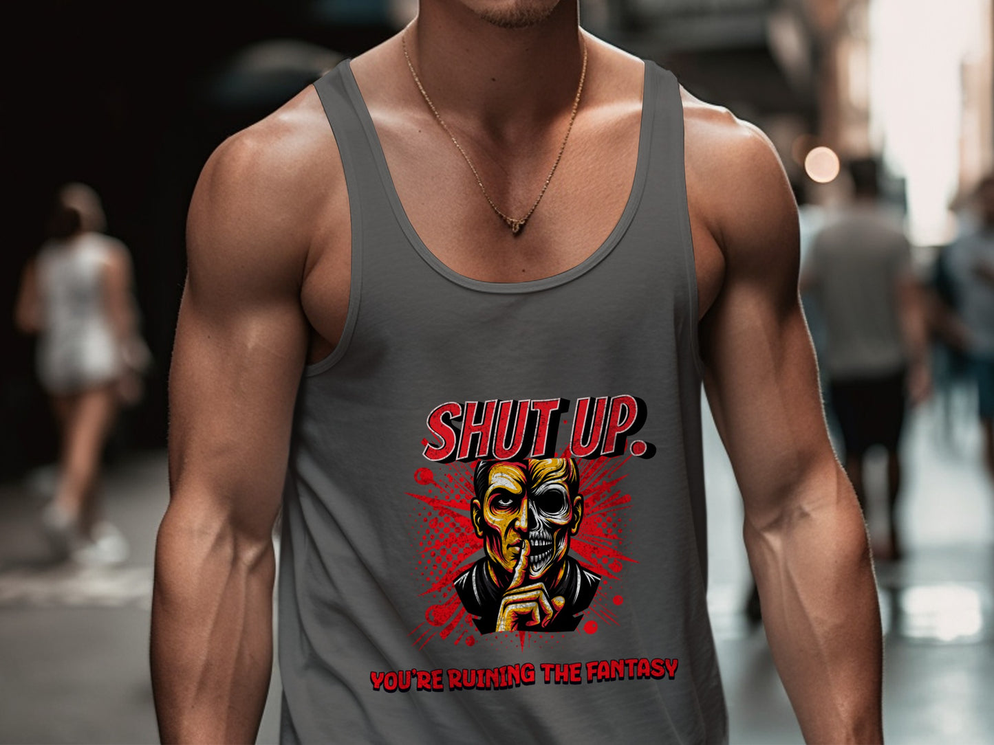 Shut Up Masked Face Design Men's Tank Top product type