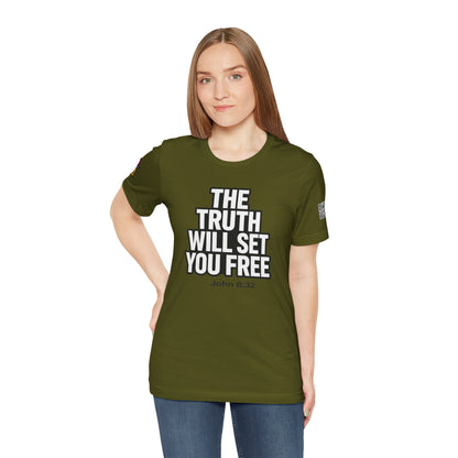 The Truth Will Set You Free Graphic T-Shirt | John 8:32 Christian Tee | Faith Streetwear Shirt