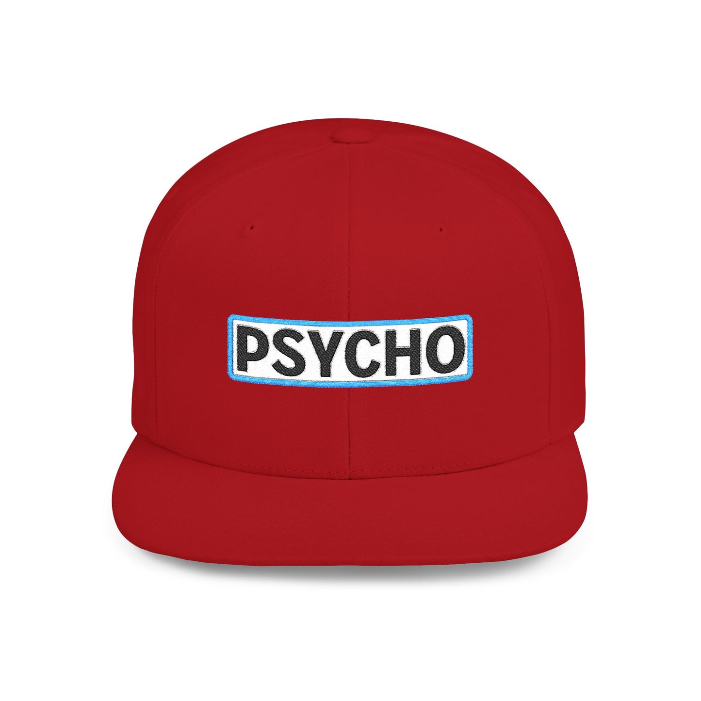 PSYCHO Embroidered Snapback Hat | Funny Statement Cap | Bold Streetwear Flat Bill | Conversation Starter Gift