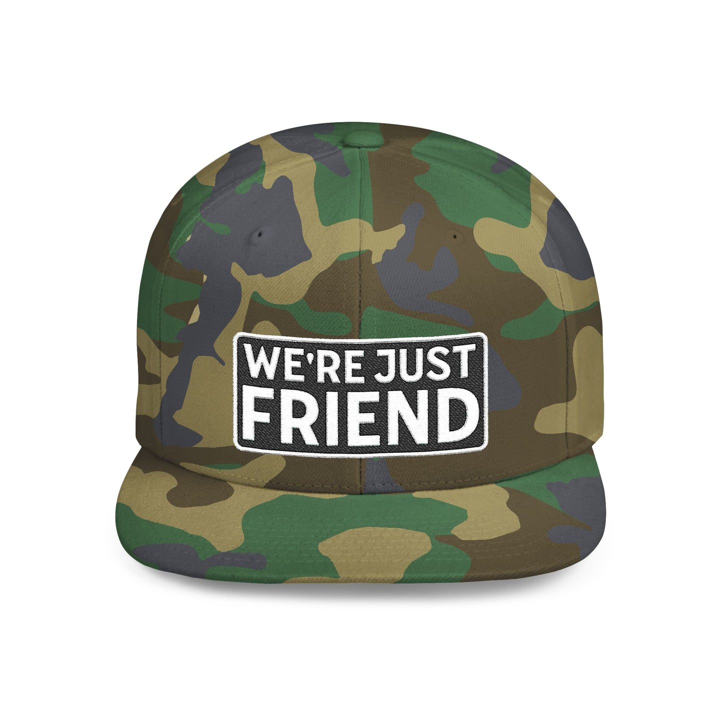 WE'RE JUST FRIENDS Embroidered Snapback Hat | Funny Friend Zone Cap | Sarcastic Streetwear Hat | Conversation Starter Gift