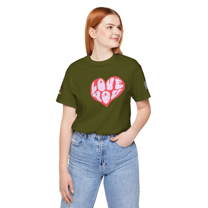 Love You Graphic T-Shirt | Heart Graphic Tee | Cute Retro Streetwear Shirt