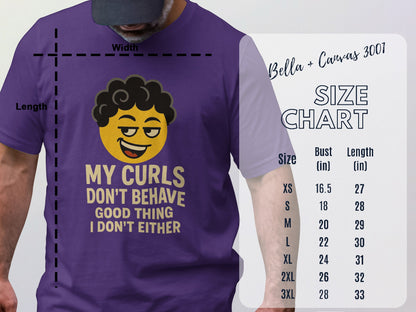 My Curls Don't Behave Funny Graphic Shirt product type