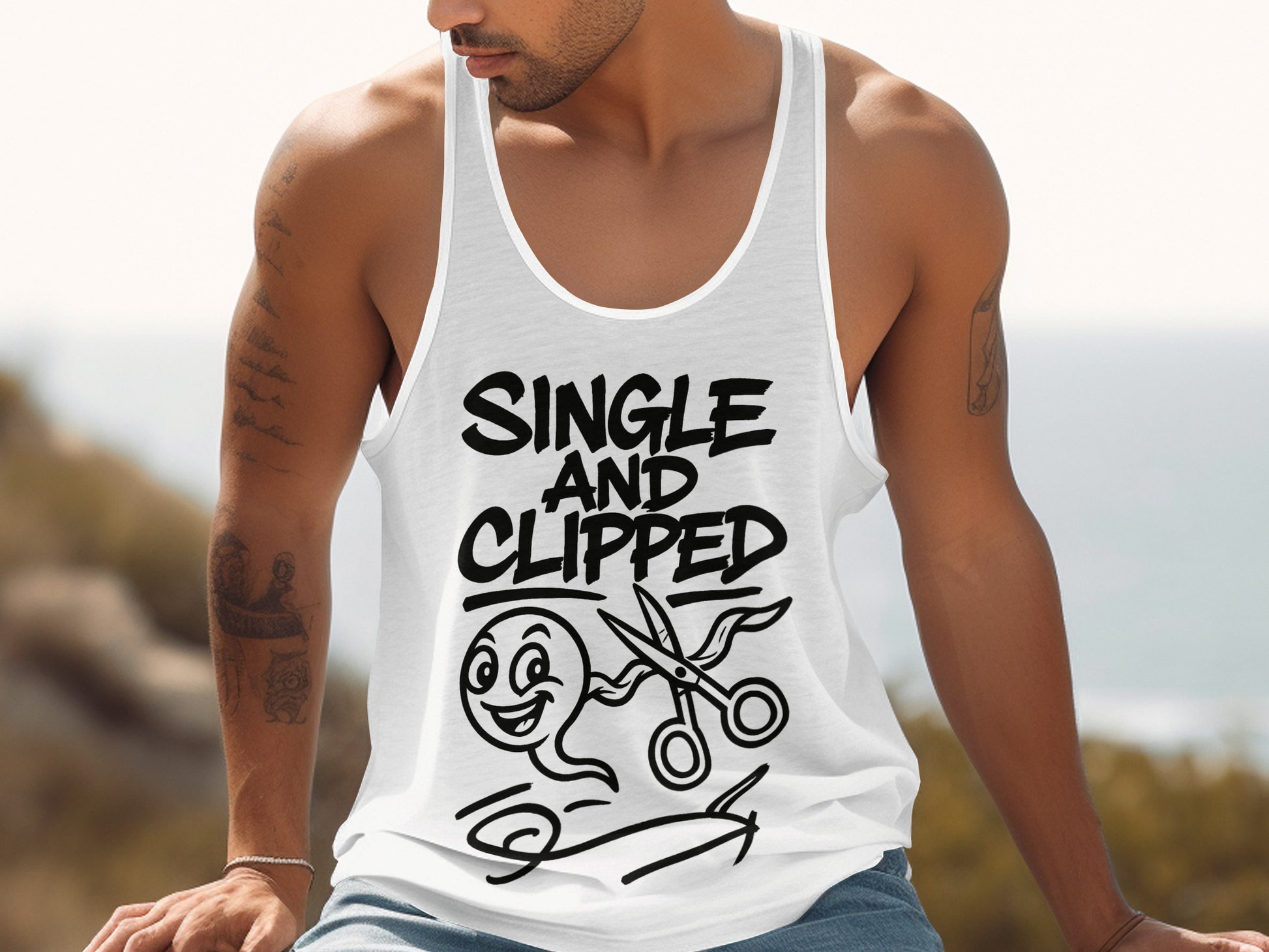 Single And Clipped Graphic Design Tank Top product type