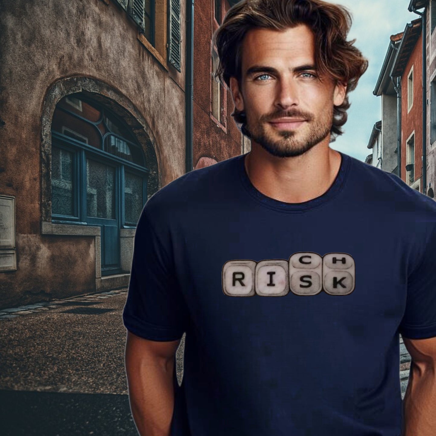 RISK Inspired T-shirt with Block Letter Design