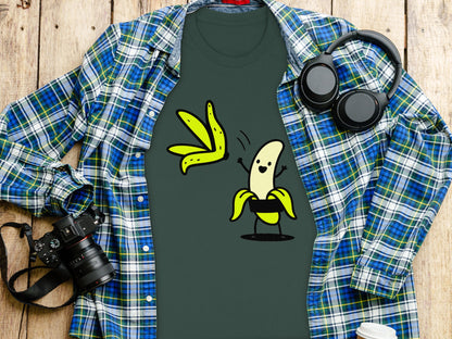 Funny Dancing Banana Cartoon Graphic T-Shirt