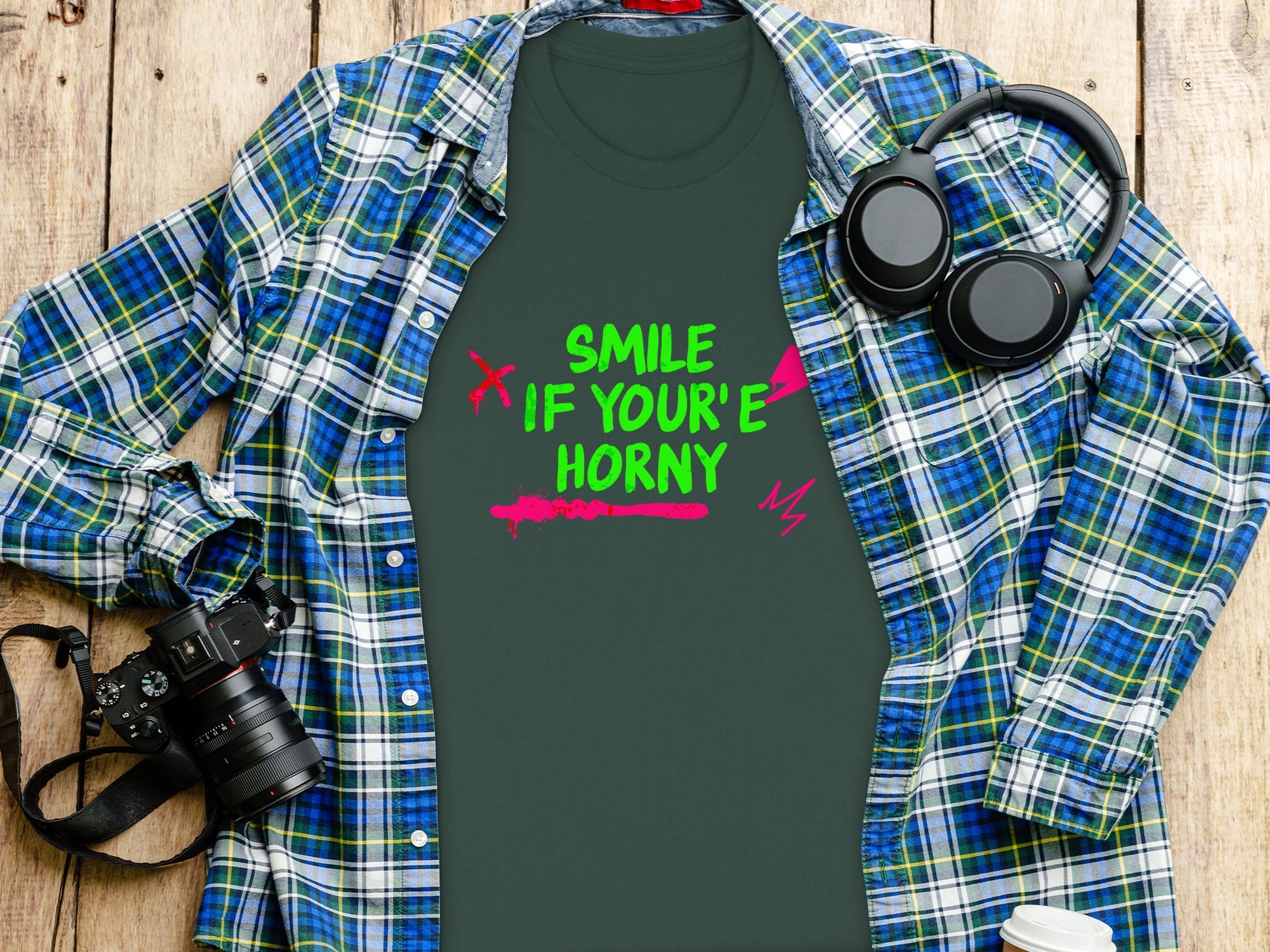Smile If You're Horny Graphic Tee Product