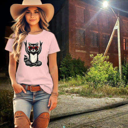 Adorable Rocking Raccoon T-Shirt For Women