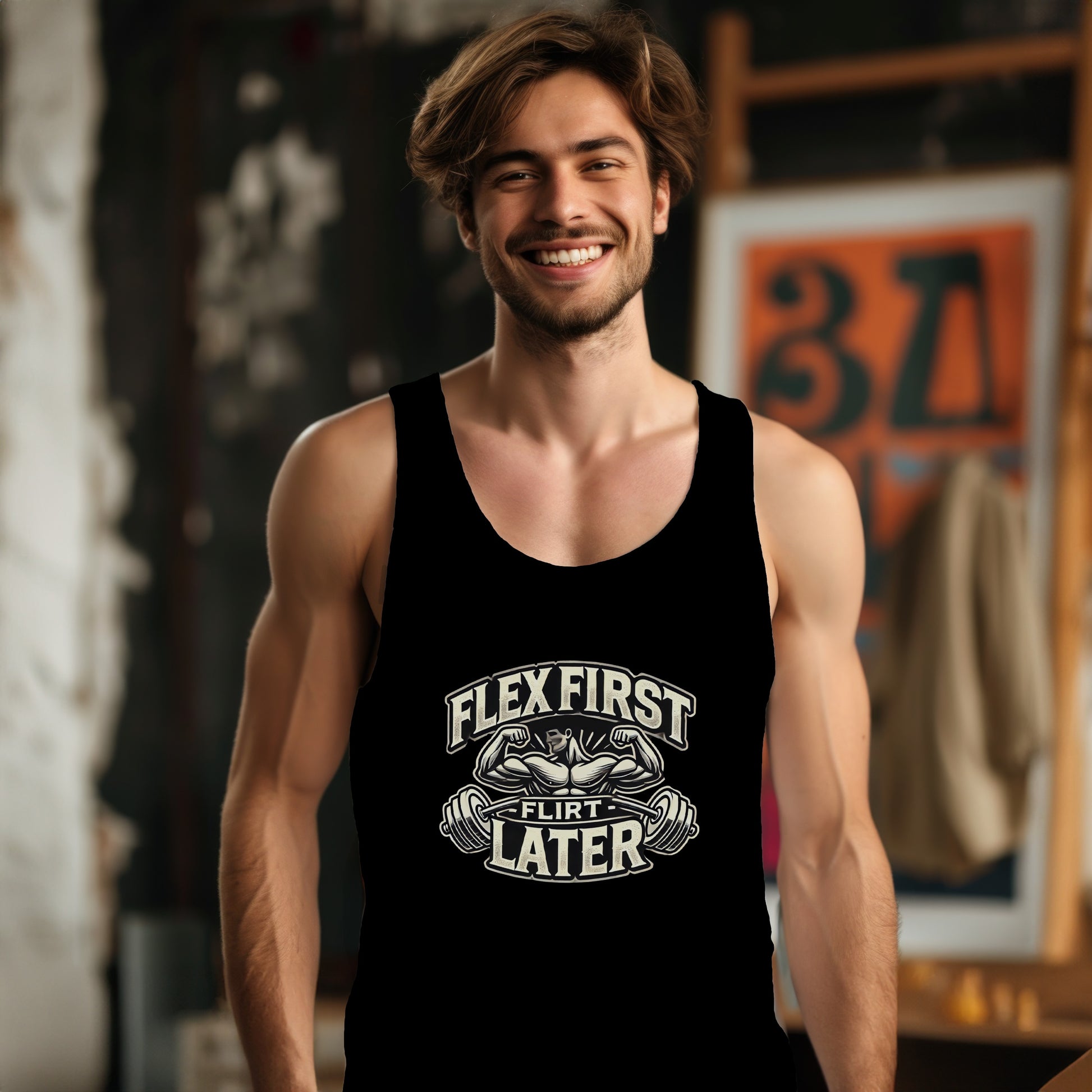 Flex First Flirt Later Men's Tank Top product type