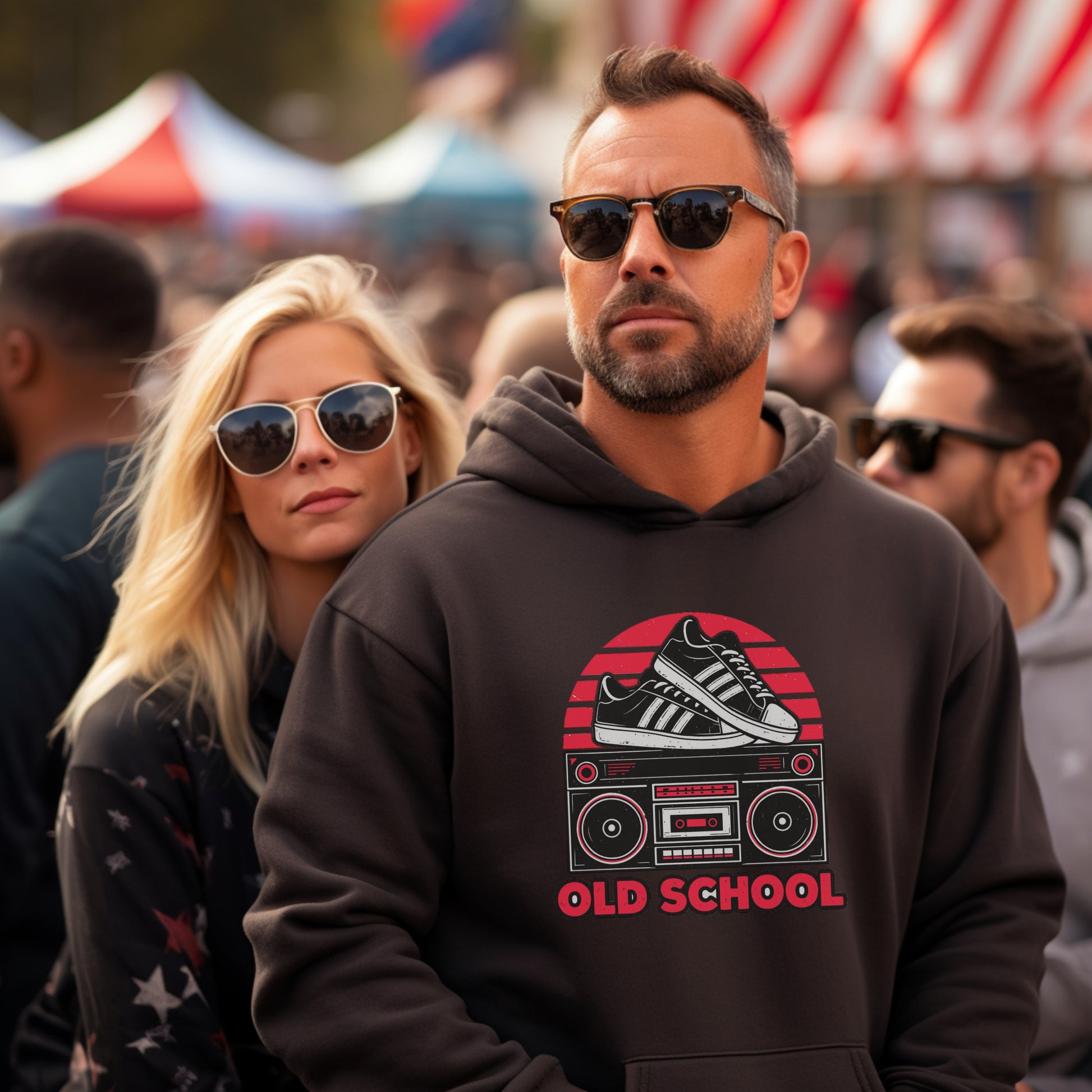 Old School Boombox Graphic Hoodie