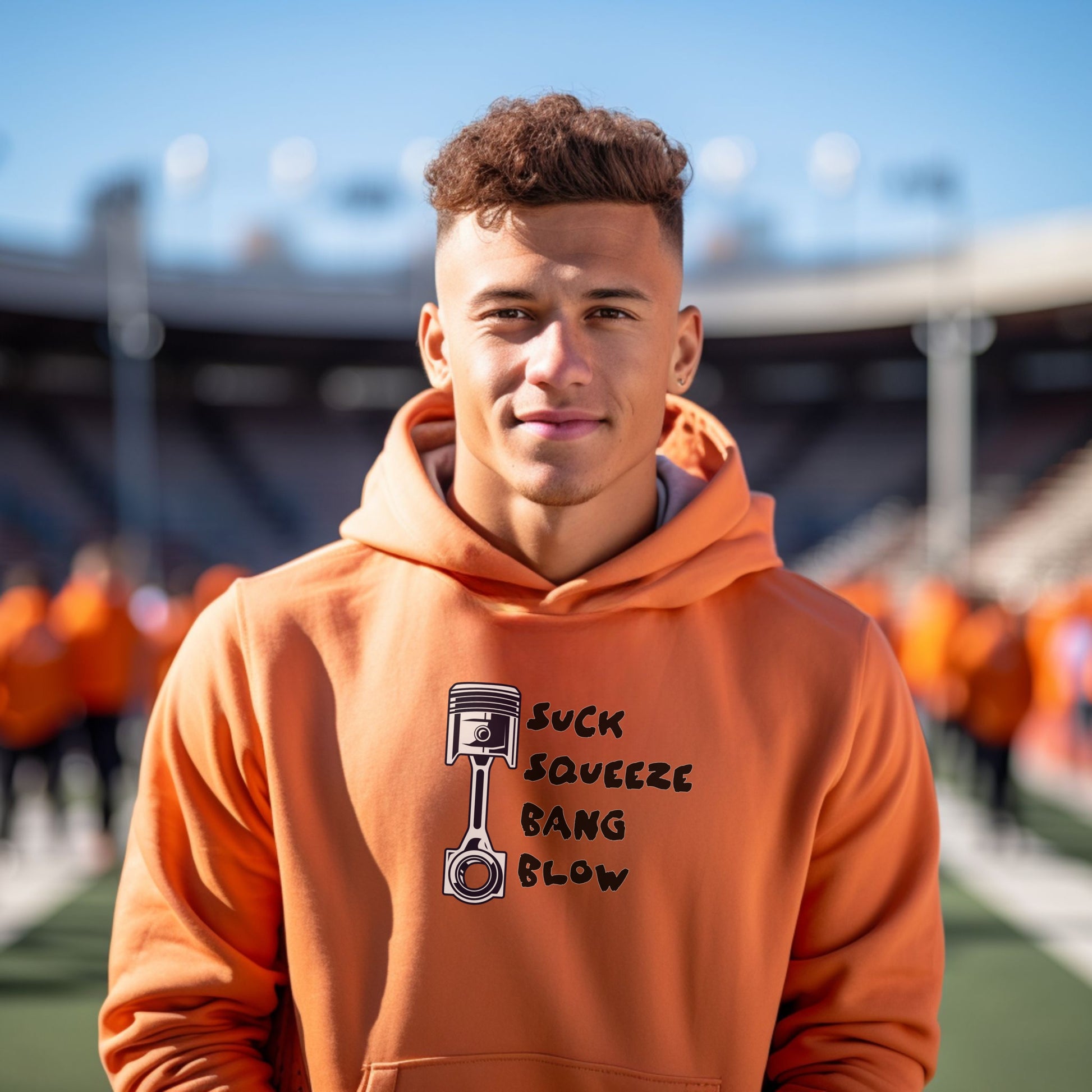 Suck Squeeze Bang Blow Automotive Hoodie