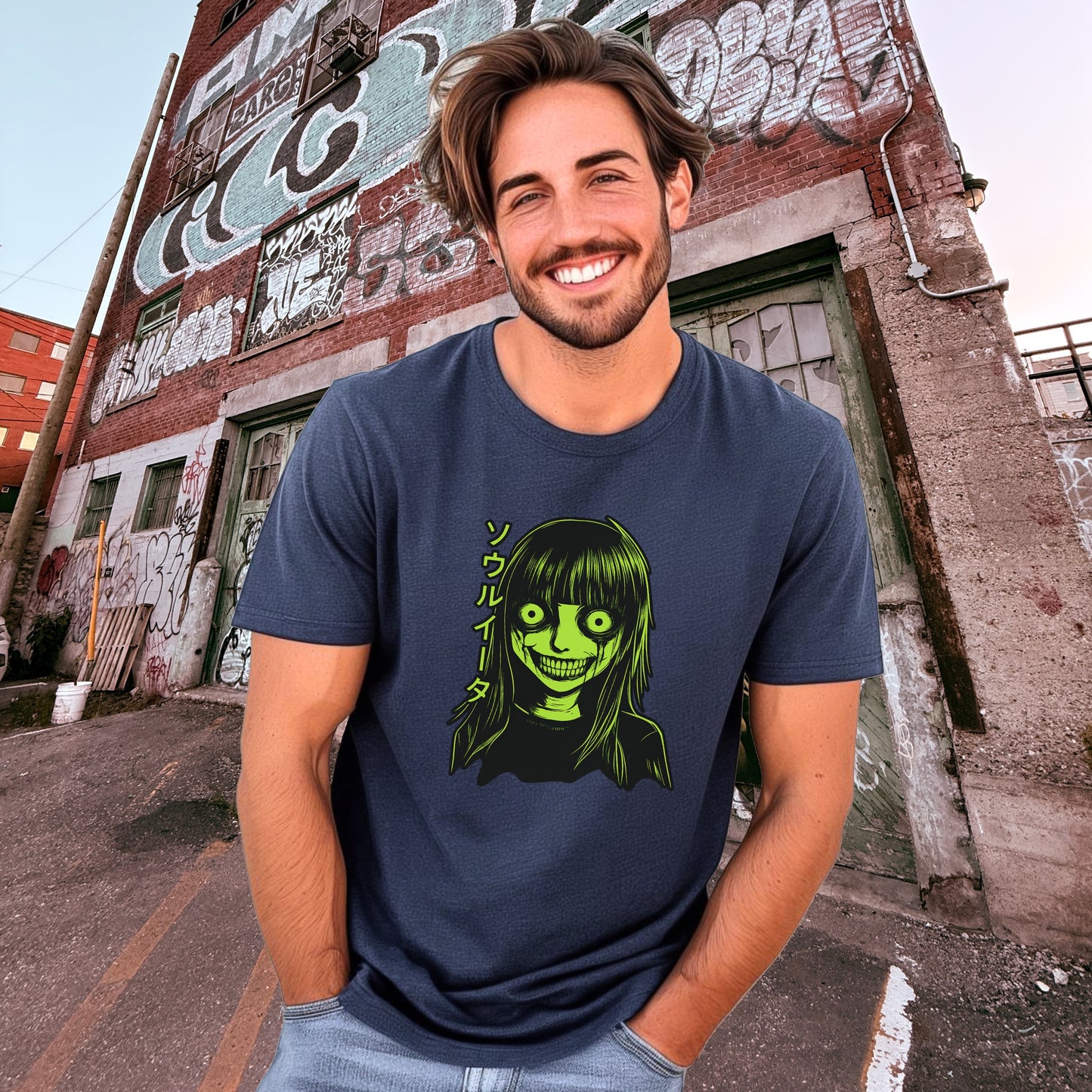 Japanese Horror Graphic Tee Urban Streetwear Fashion