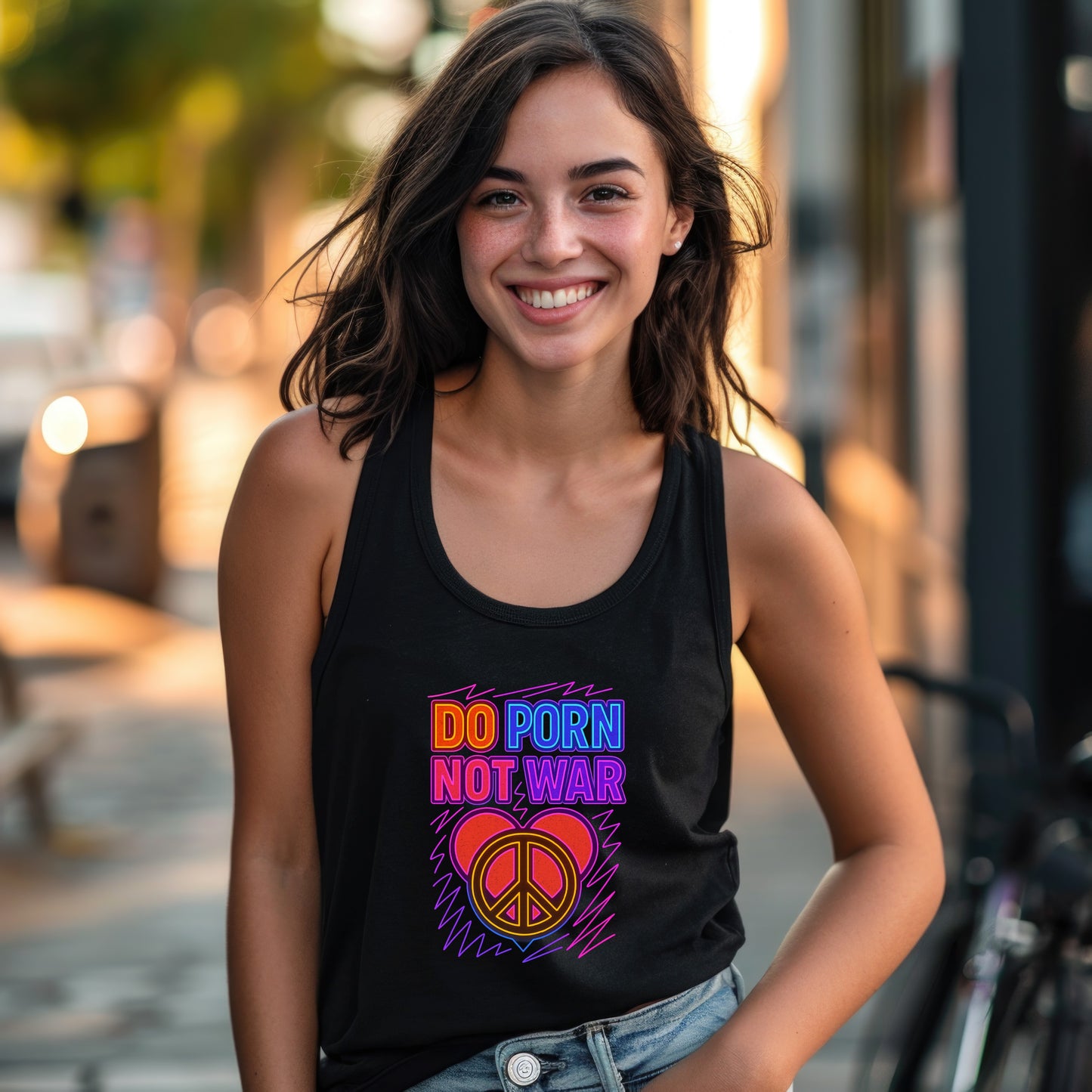 Do Porn Not War Peace Symbol Tank Top product