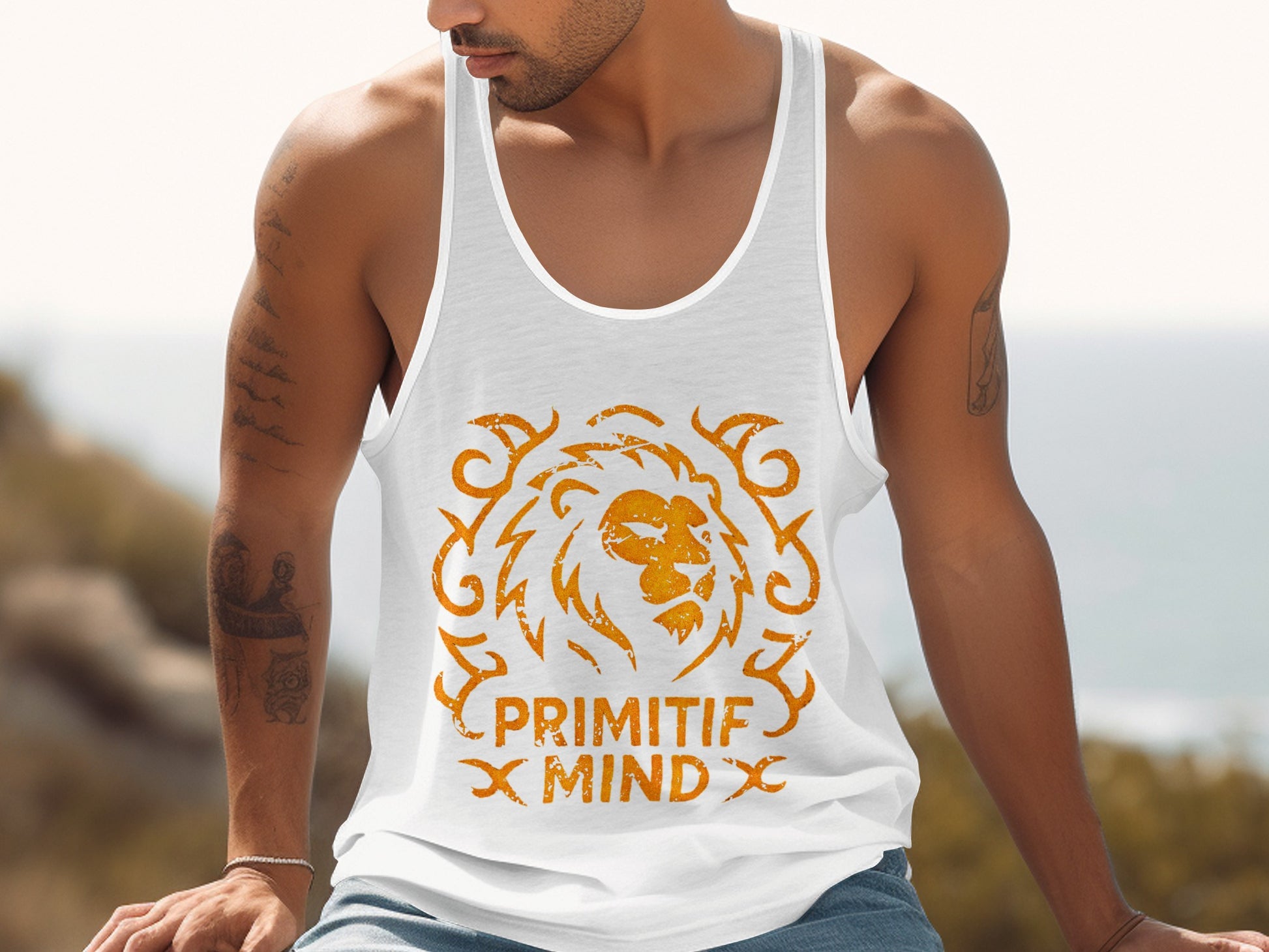 Primitif Mind Bold Lion Graphic Men's Tank Top product