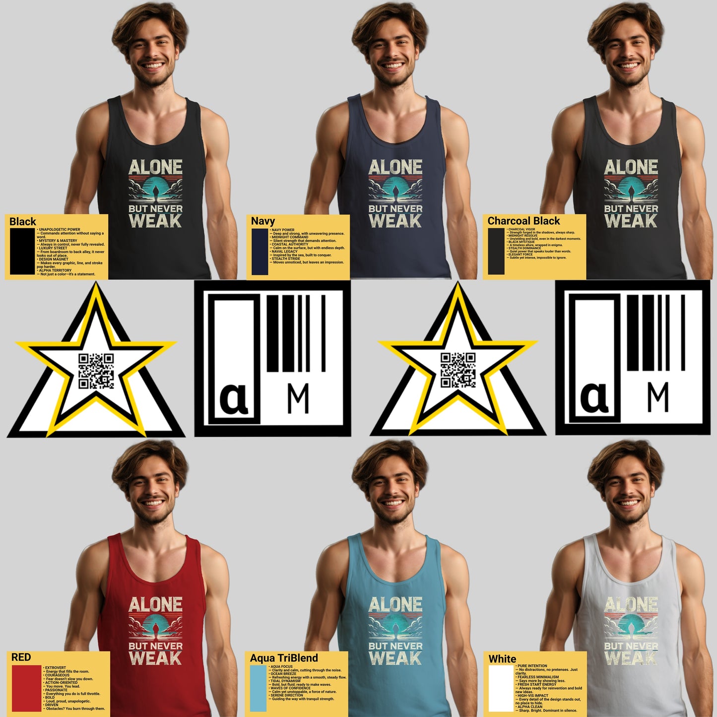 Alone But Never Weak Inspirational Tank Top product type