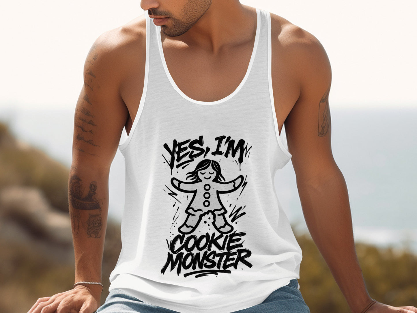 Yes I Am Cookie Monster Graphic Tank Top product type