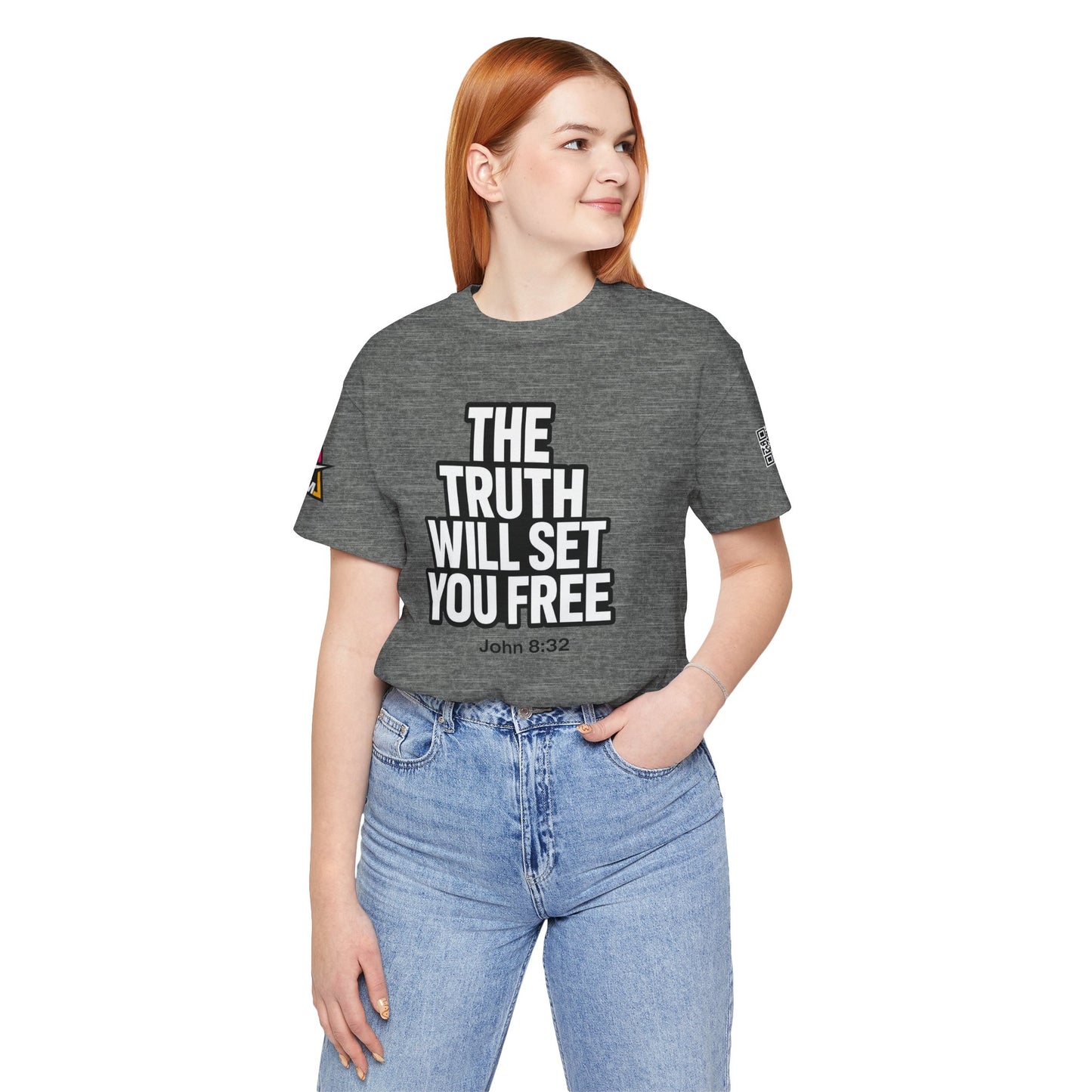 The Truth Will Set You Free Graphic T-Shirt | John 8:32 Christian Tee | Faith Streetwear Shirt