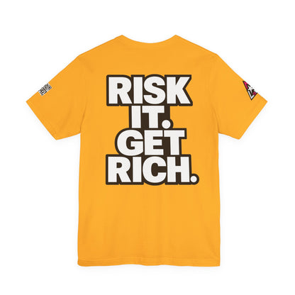 Risk It. Get Rich. – Bold Motivational Graphic Tee