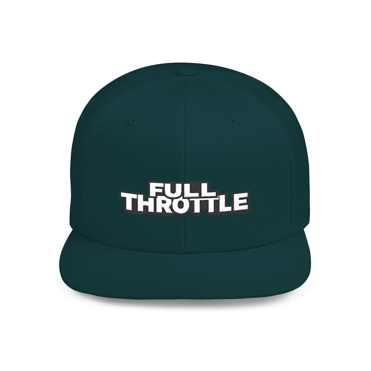 FULL THROTTLE Embroidered Flat Bill Snapback Cap | Bold Motorsport Hat | Streetwear Baseball Cap
