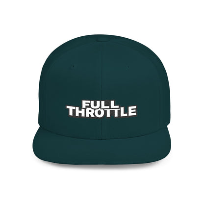 FULL THROTTLE Embroidered Flat Bill Snapback Cap | Bold Motorsport Hat | Streetwear Baseball Cap