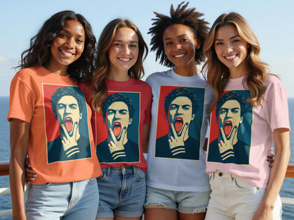 Bold Graphic Tees with Artistic Face Design