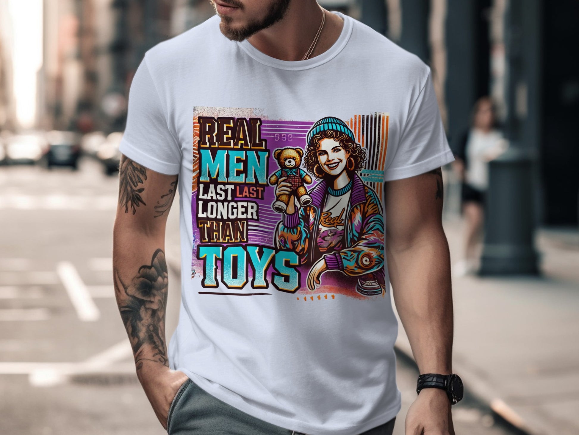 Real Men Last Longer Than Toys T-shirt product type