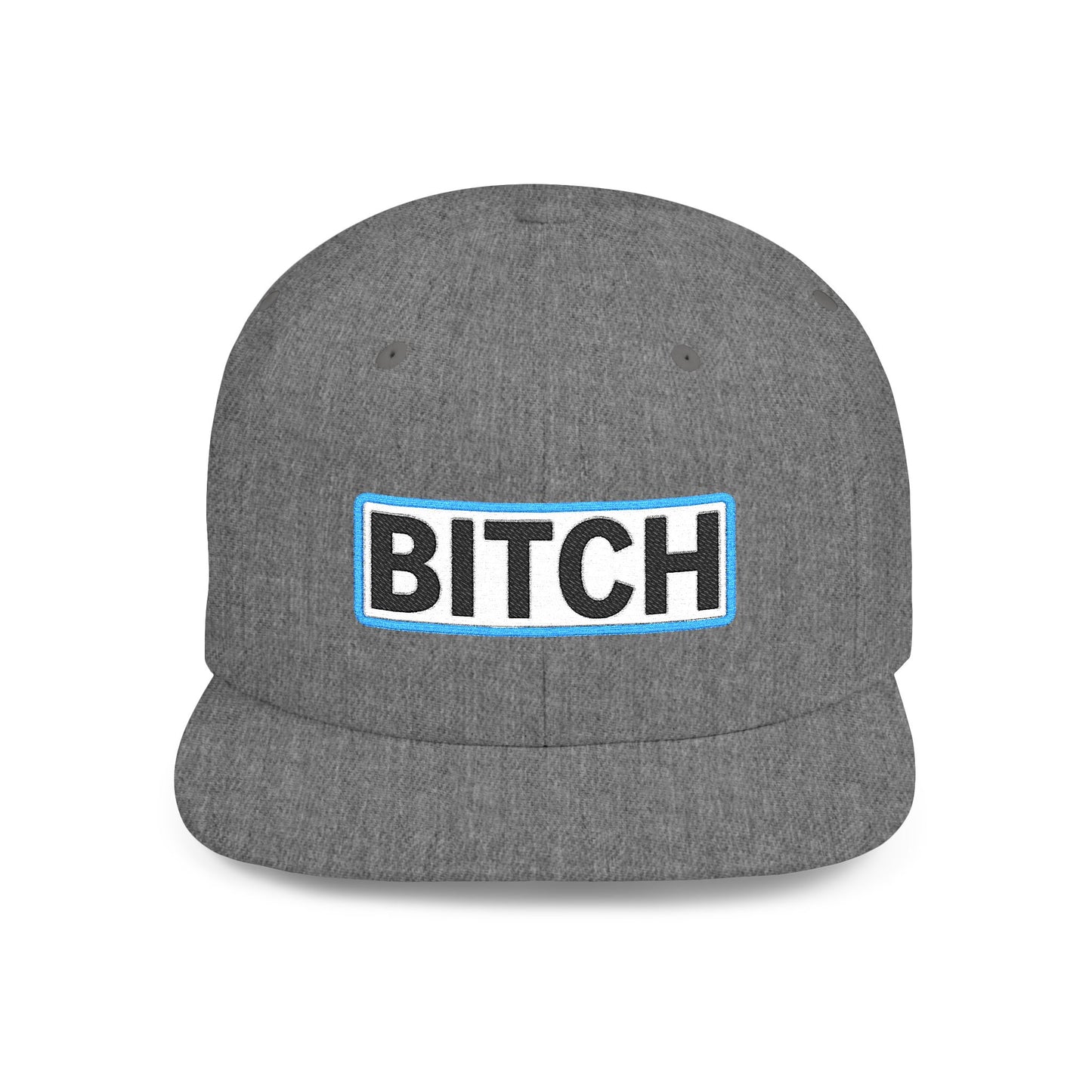 BITCH Embroidered Snapback Hat | Funny Statement Cap | Bold Streetwear Flat Bill | Conversation Starter Gift
