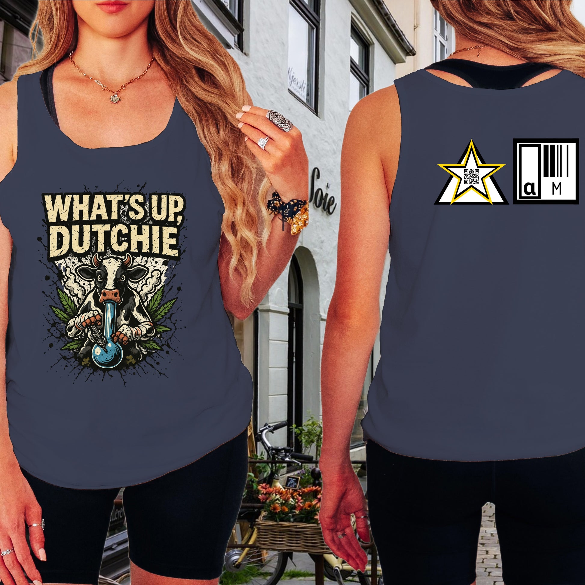 What's Up Dutchie Funny Cow Graphic Sleeveless product type